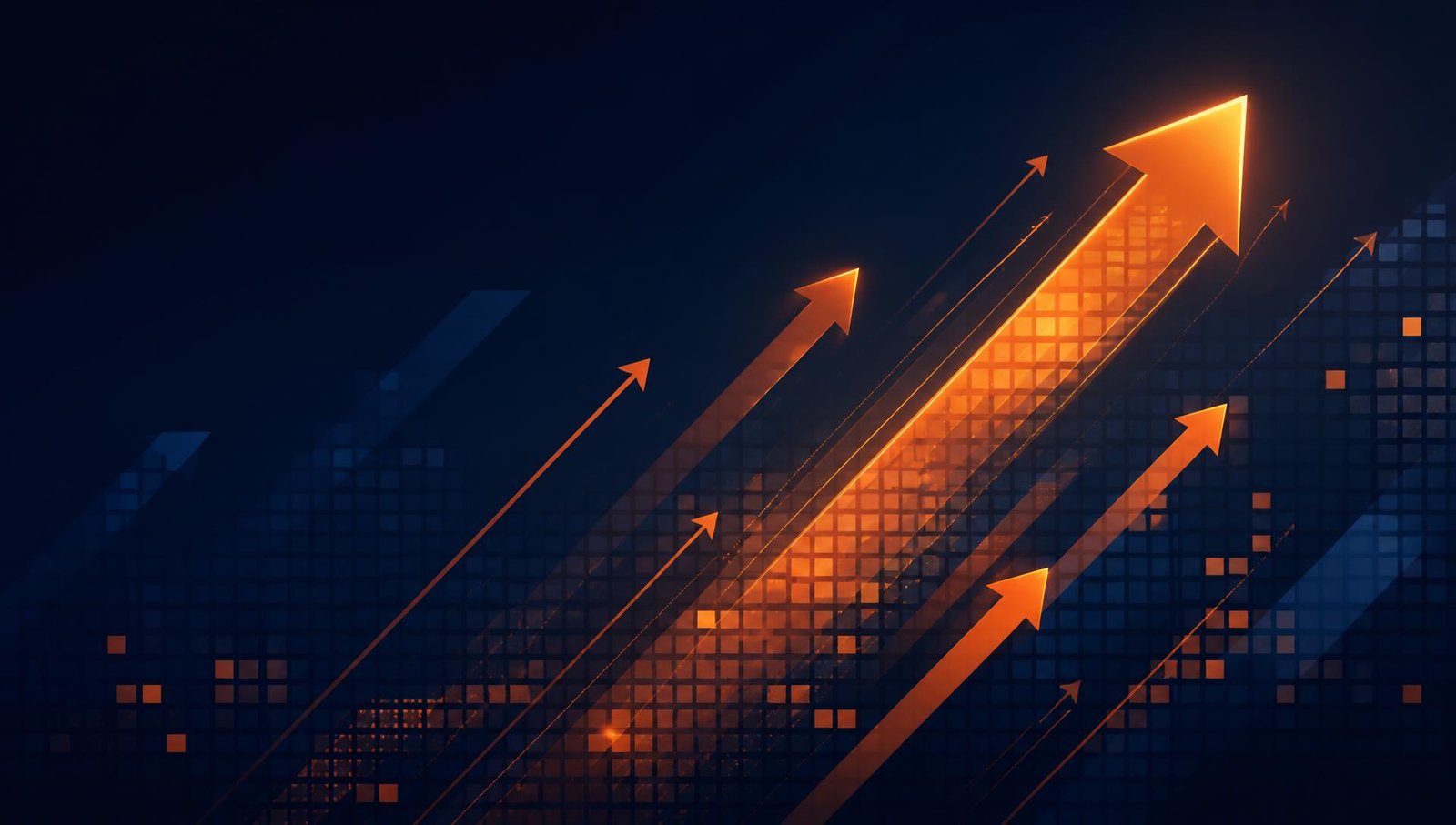 Abstract growth arrows representing digital marketing performance